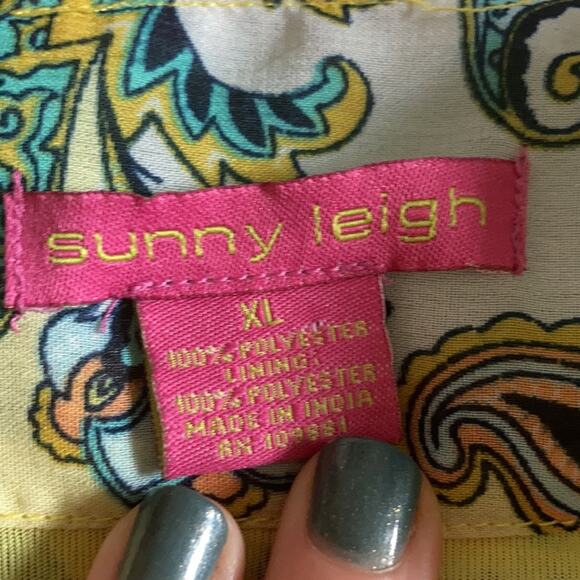 Sunny Leigh Brightly Colored Chiffon Top, Size XL - Picture 5 of 7